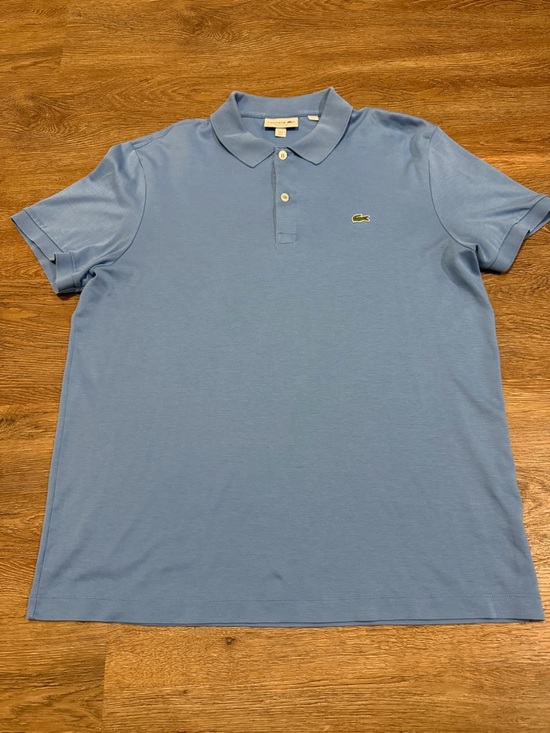 Lacoste Men's Regular Fit Light Blue Soft Cotton Polo Shirt - Picture 2 of 4